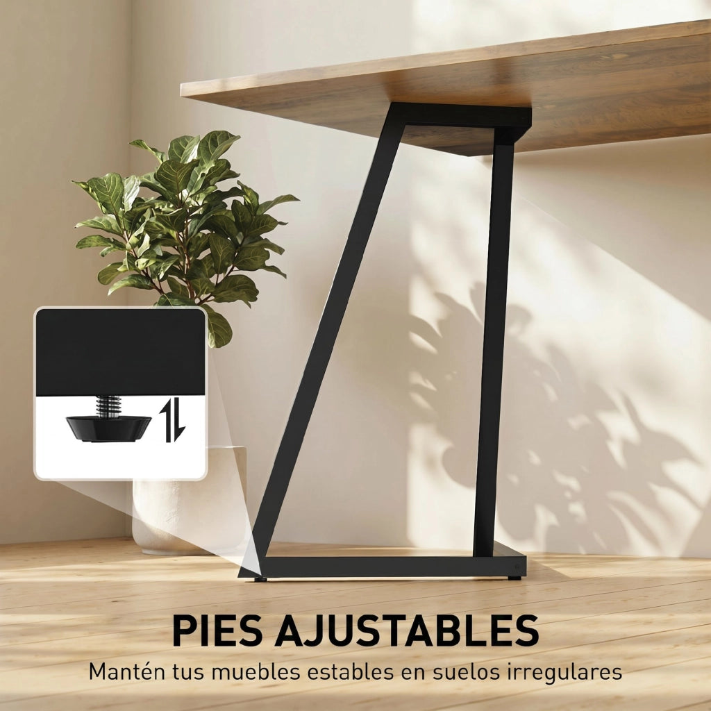Gambe per Tavolo Quadrate Industriali Regolabili ¨C zephmum ¨C Nero 43x3x72 cm