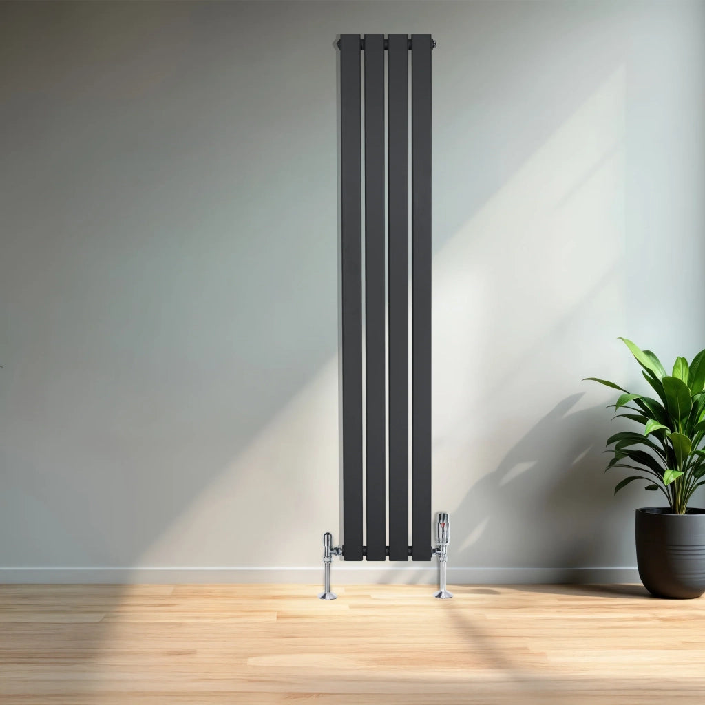Radiatore Verticale Design Piatto Colonna Singola Antracite 1600x280 mm