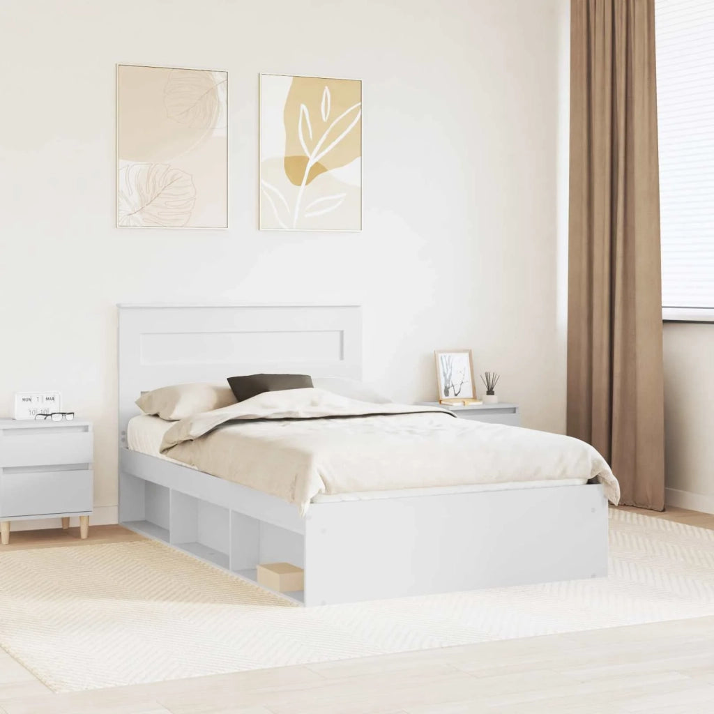 Struttura del letto Bianco 120 x 190 cm Pino massello