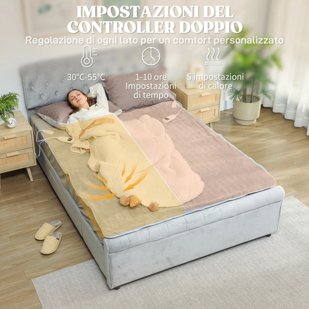 Scaldasonno Elettrico Grigio con Telecomando ¨C Zephmum ¨C 160x140 cm