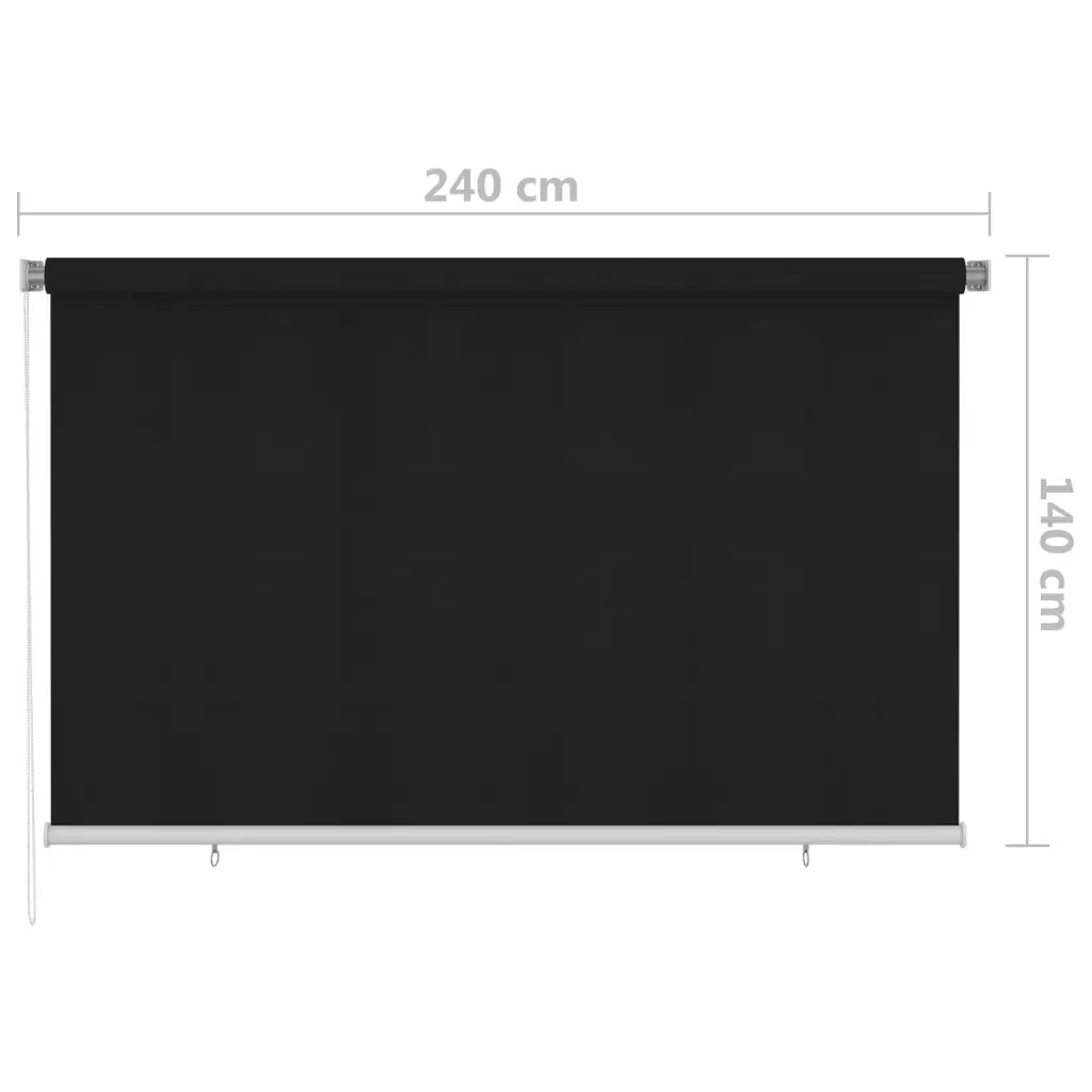 Tenda a Rullo per Esterni 245(L)x140(A) cm nera 312948