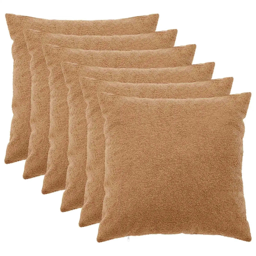 Federa 6 pcs HEERLEN Beige 55 x 55 cm Bouclé 912320