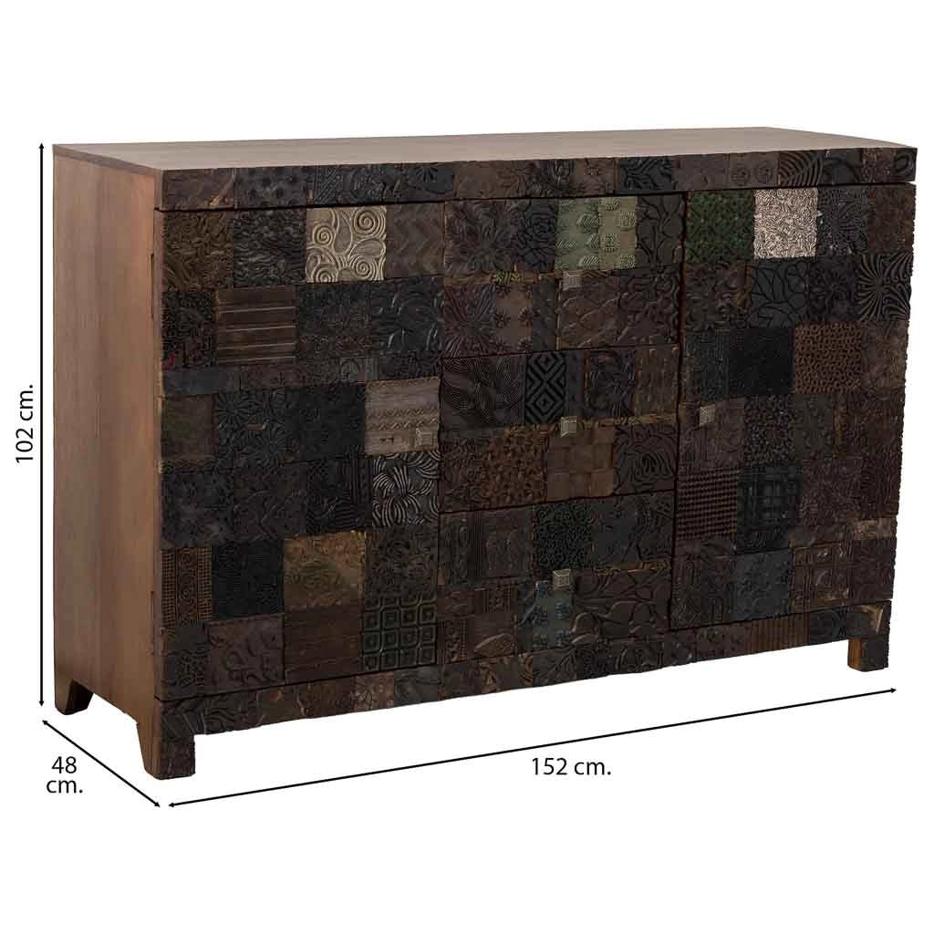 Credenza in legno marrone 152x48x102