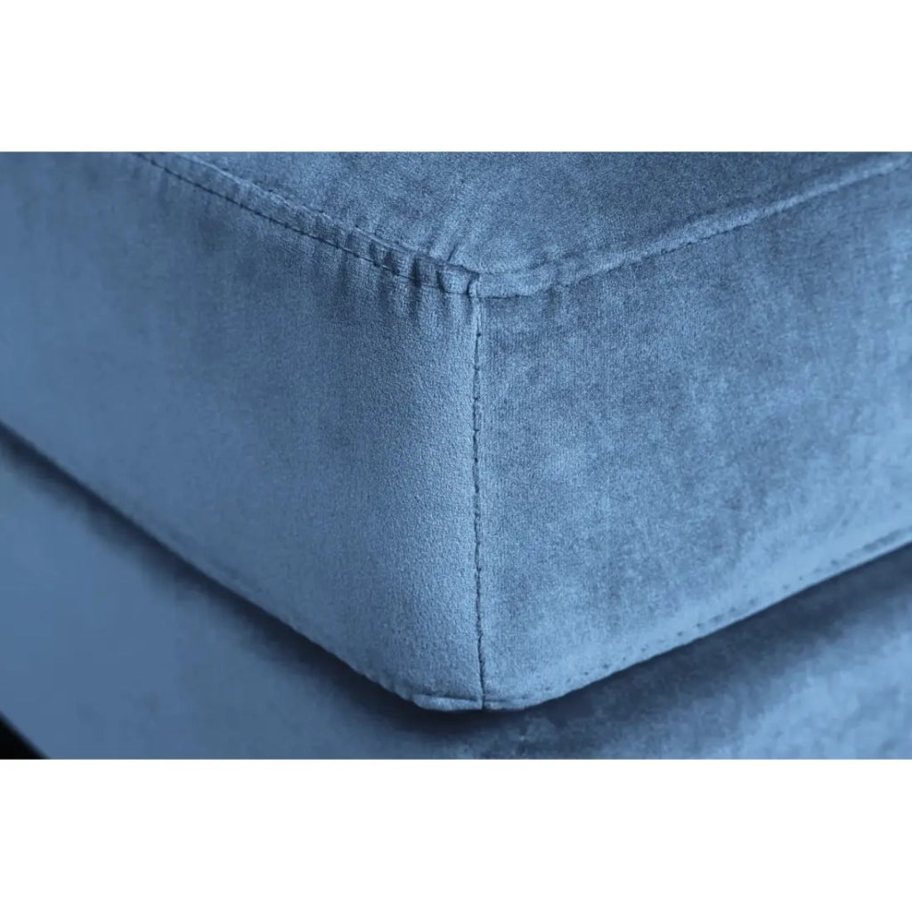 Pouf KOLIRI turchese blu – design quadrato in velluto