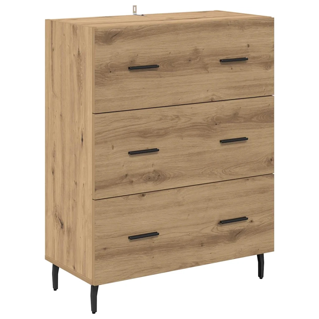 Credenza | Madia | Buffet da pranzo | Armadio da pranzo con cassetto Rovere artigianale 69,5 x 34 x 180 cm