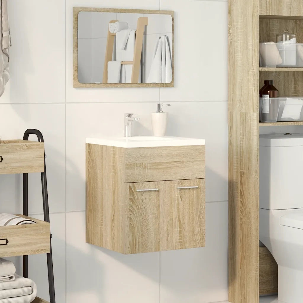 Mobile Lavabo Bagno-Armadietto da bagno Rovere Sonoma 41x38,5x46 cm in Truciolato