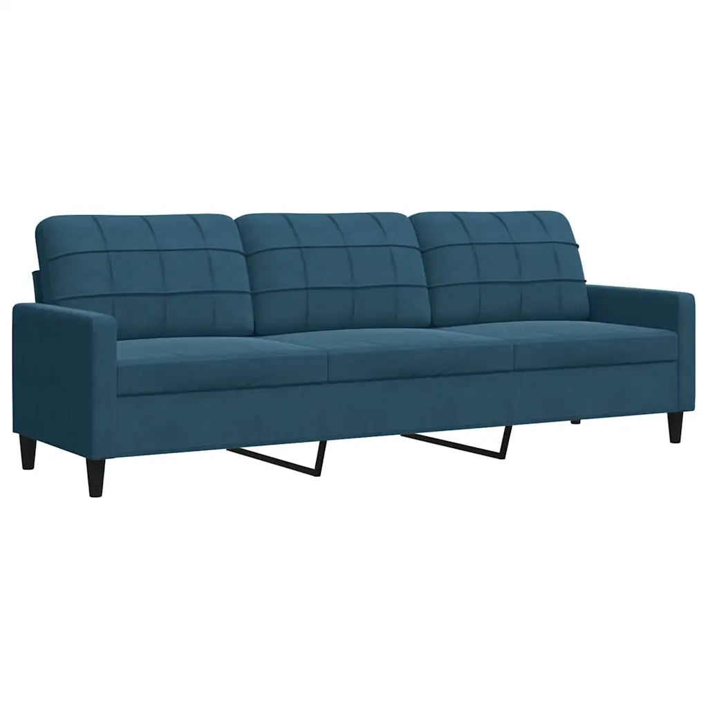Set di Divani 4 pz con Cuscini e Rinforzi Blu in Velluto 3278470