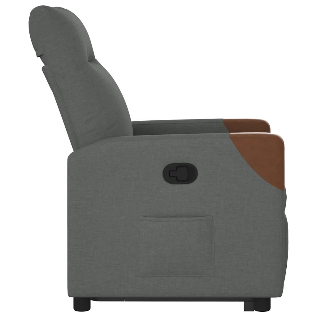 Poltrona | Sedia Relax Alzapersona Reclinabile Grigio Scuro in Tessuto