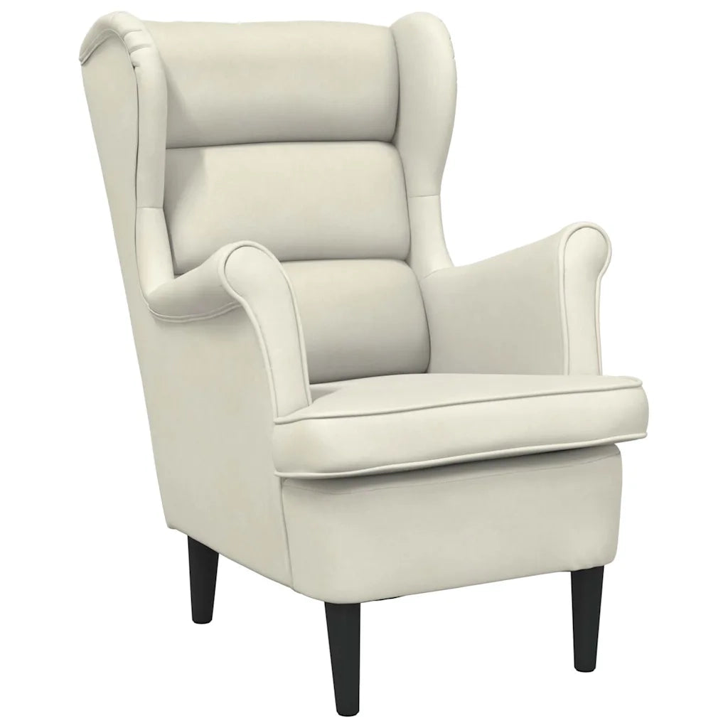 Poltrona Bianco Crema in Velluto 324068