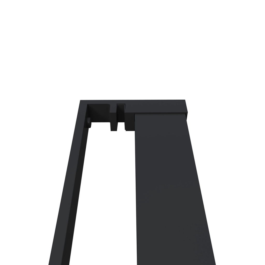 Mensola Doccia per Parete Doccia Walk in 100 cm Alluminio Nero Opaco Porta-asciugamani Adattabile Vetro da 8 mm