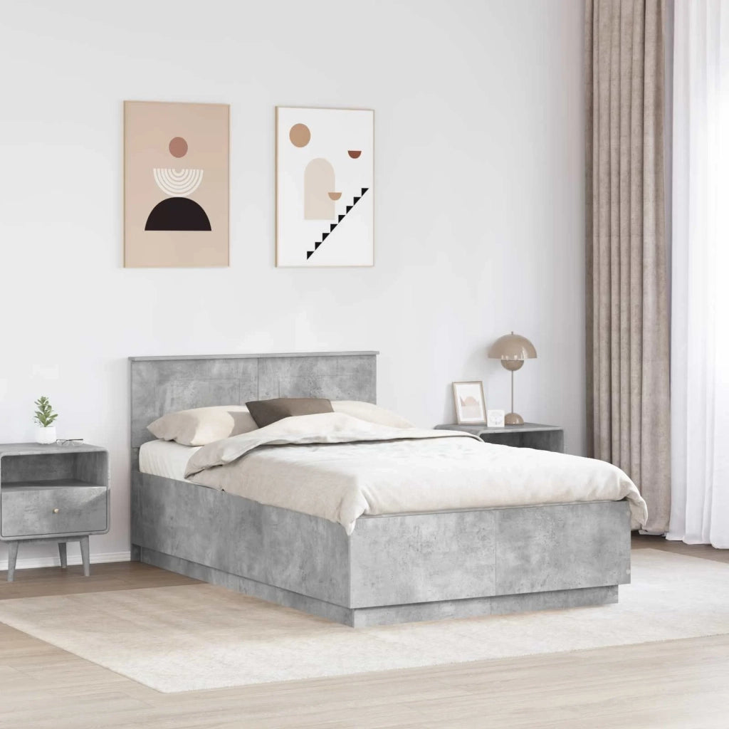 Struttura del letto con testiera Grigio Cemento 120 x 190 cm 3408183