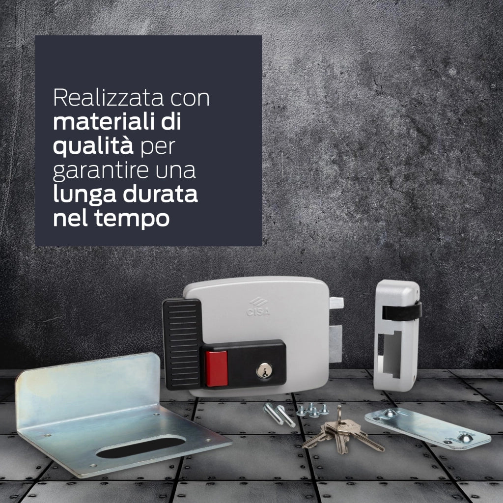 Serratura Metallo Applicare Elettrica 11731N Cisa Zincata 50 a 80 mm