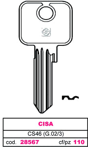 Silca CHIAVE ASC CS46 (G.VAC 3) CISA 10.00 pz