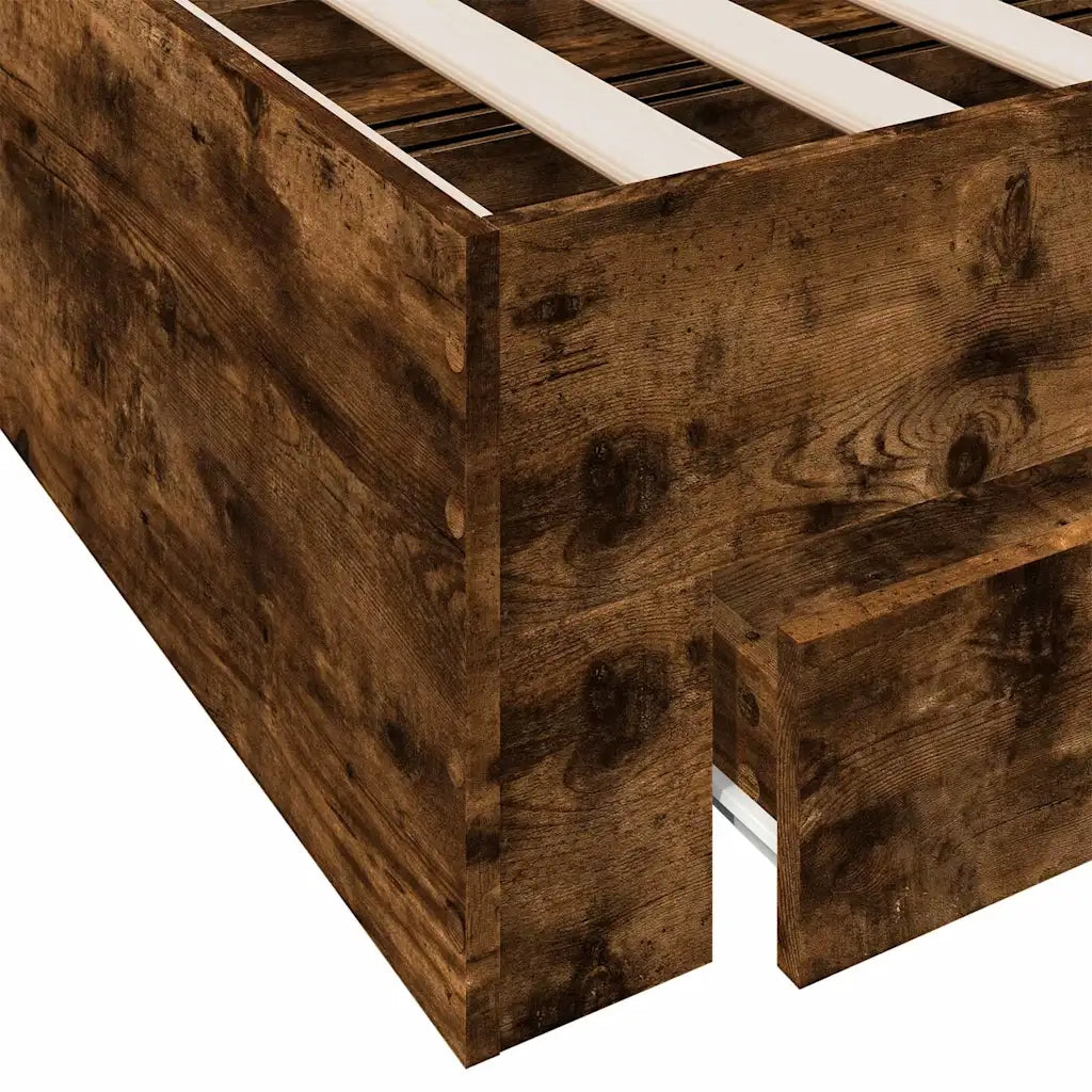 Giroletto con Cassetti Rovere Fumo 150x200 cm Legno Multistrato 3280381