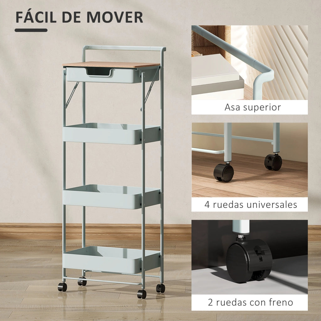 Tavolino rotondo con ruote ¨C Minimal ¨C Verde chiaro
