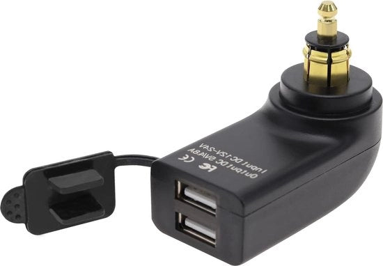 Caricabatterie Dual USB compatibile con BMW F800GS - F650GS - F700GS - R1200GS - R1200RT - 12V-24V - Impermeabile.