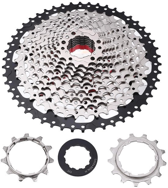 Cassetta Veloce 12V 11-50T - Acciaio Cromo-Molibdeno - Cambio Rapido e Liscio - Accessori Bicicletta - Peso Leggero 607g - Progetto in Legno - Bicicletta a Cambio Continuo