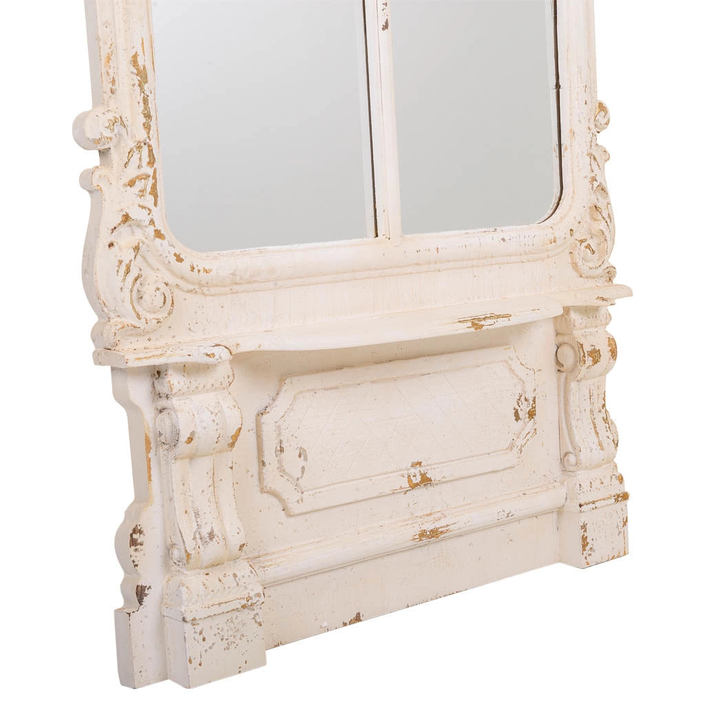 Specchio in legno bianco 75x7x215h
