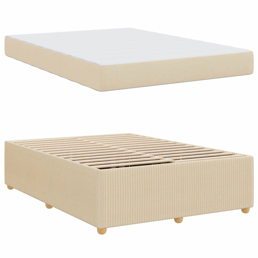 Struttura del letto con materasso Crema 160 x 200 cm Tessuto 3398410
