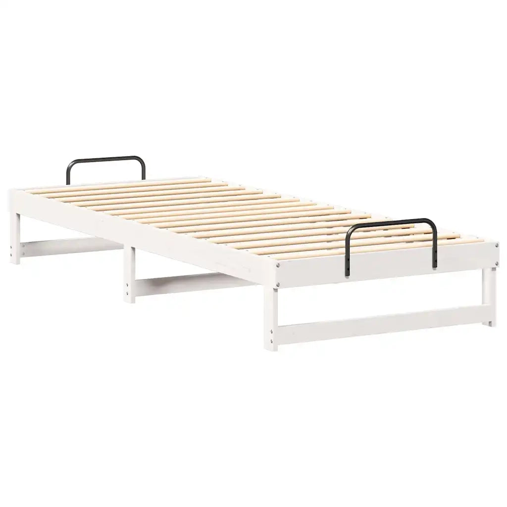 Letto singolo | Letto per adulti | Struttura del letto Bianco 100 x 220 cm Pino massello