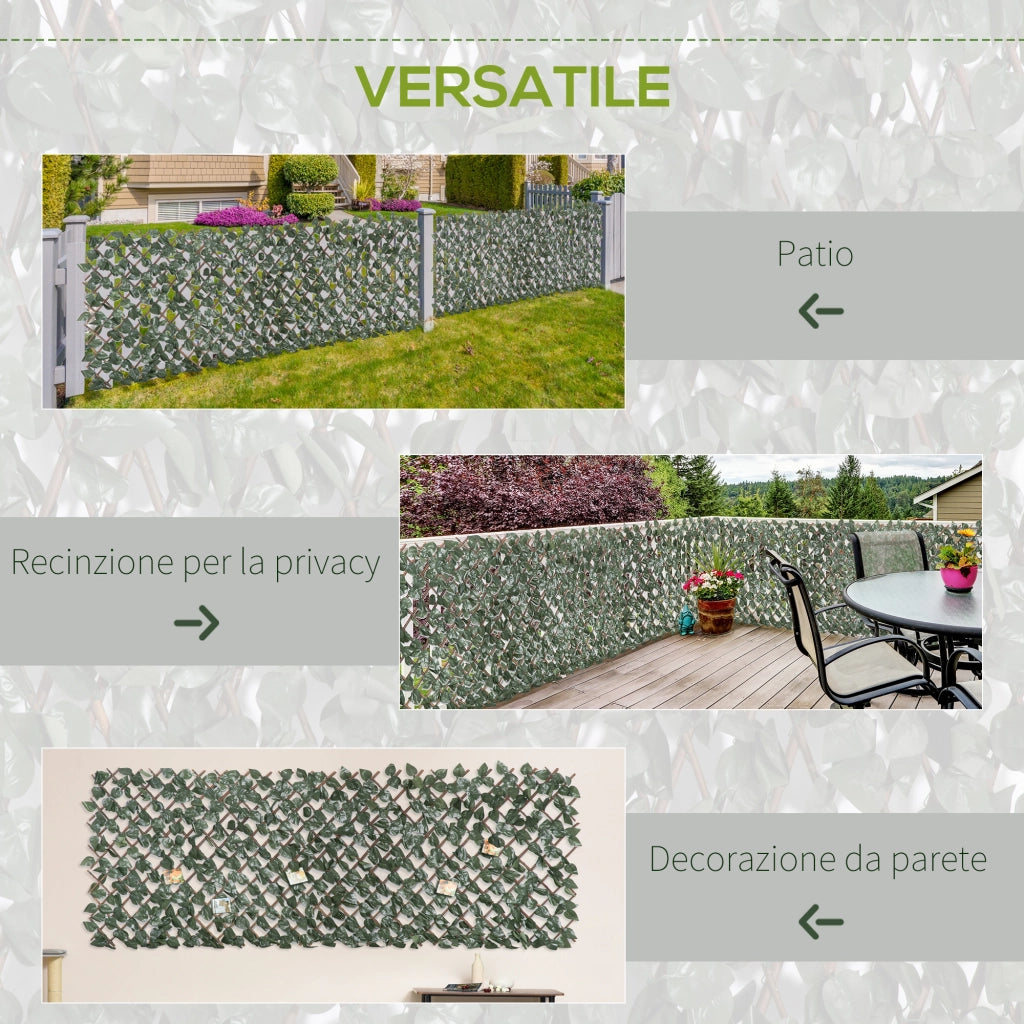 Siepe Artificiale per Balcone da 8 Pezzi ¨C Minimal ¨C Verde 200x100 cm