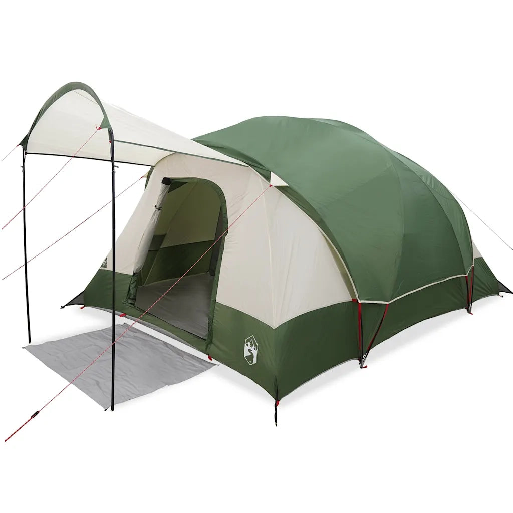 Tenda Familiare a Tunnel per 8 Persone-Tenda da campeggio Verde Impermeabile 236634