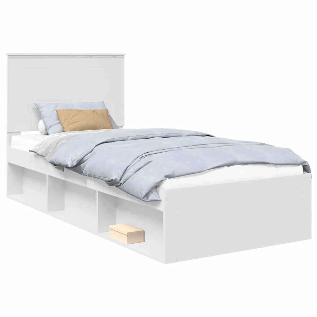 Letto singolo | Letto per adulti | Struttura del letto Bianco 100 x 200 cm Pino massello