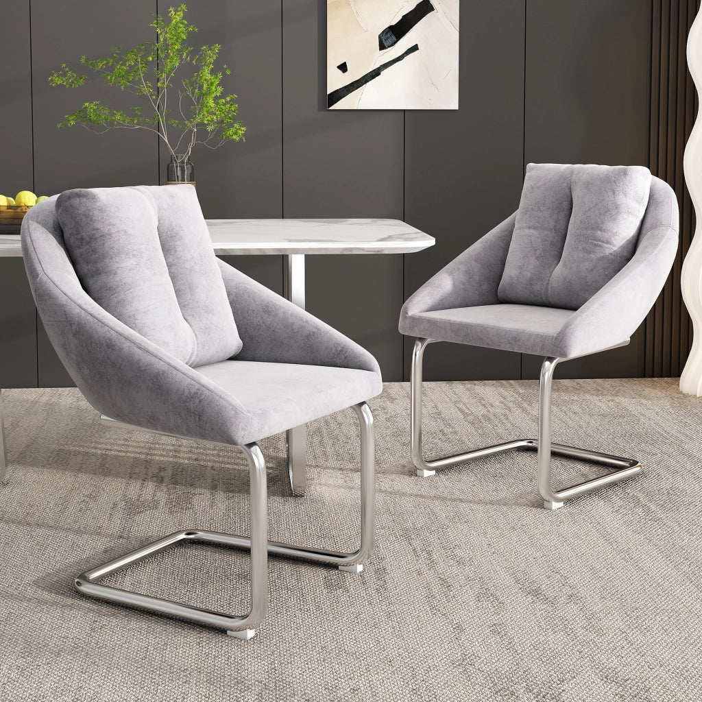 Sedia Girevole in Velluto con Cuscino ¨C MINIMAL ¨C Grigio