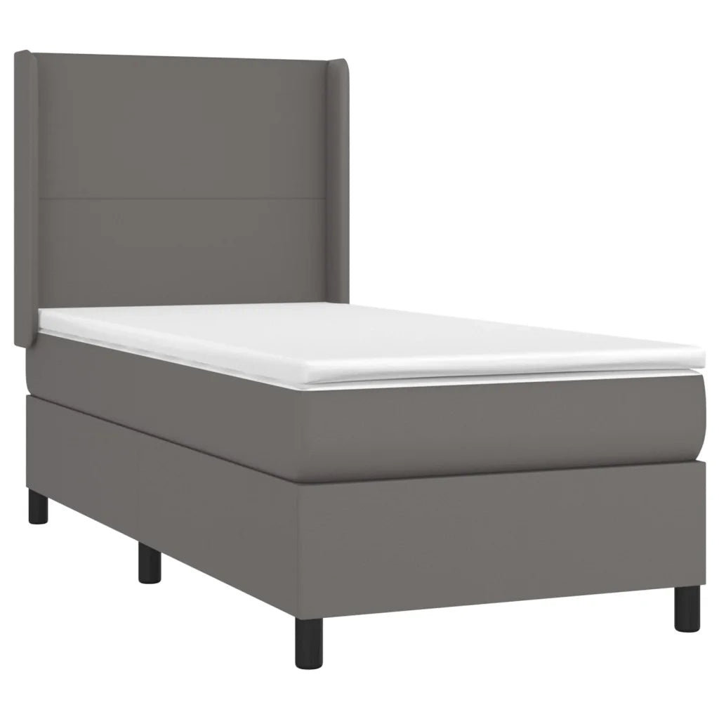 Giroletto Molle con Materasso e LED Grigio 80x200cm Similpelle 3139233