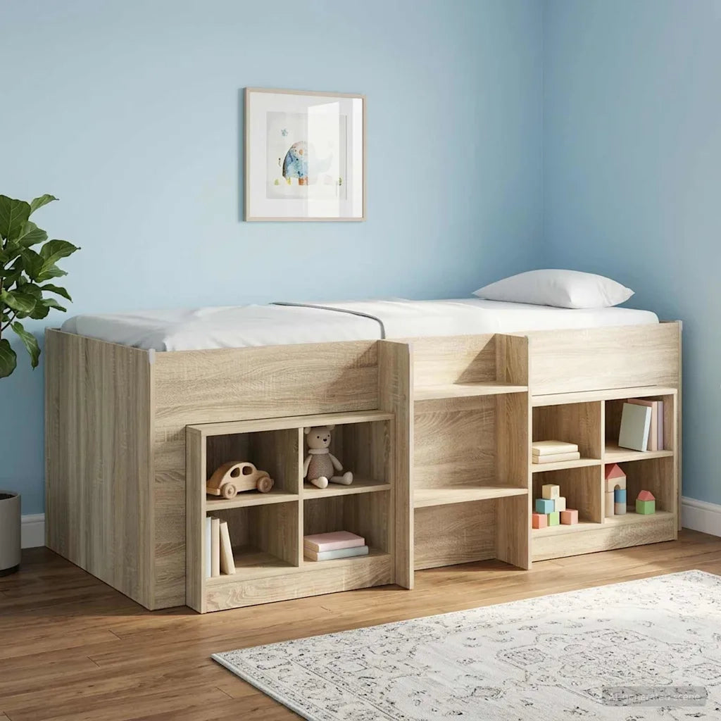 Letto Alto per Bambini | Letto Infantile | Lettino 2 pcs Rovere Sonoma 90 x 190 cm