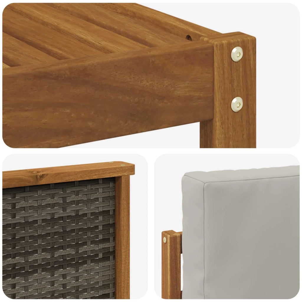 Set di divani da esterno 7 pz Naturale e Grigio Chiaro 3385367
