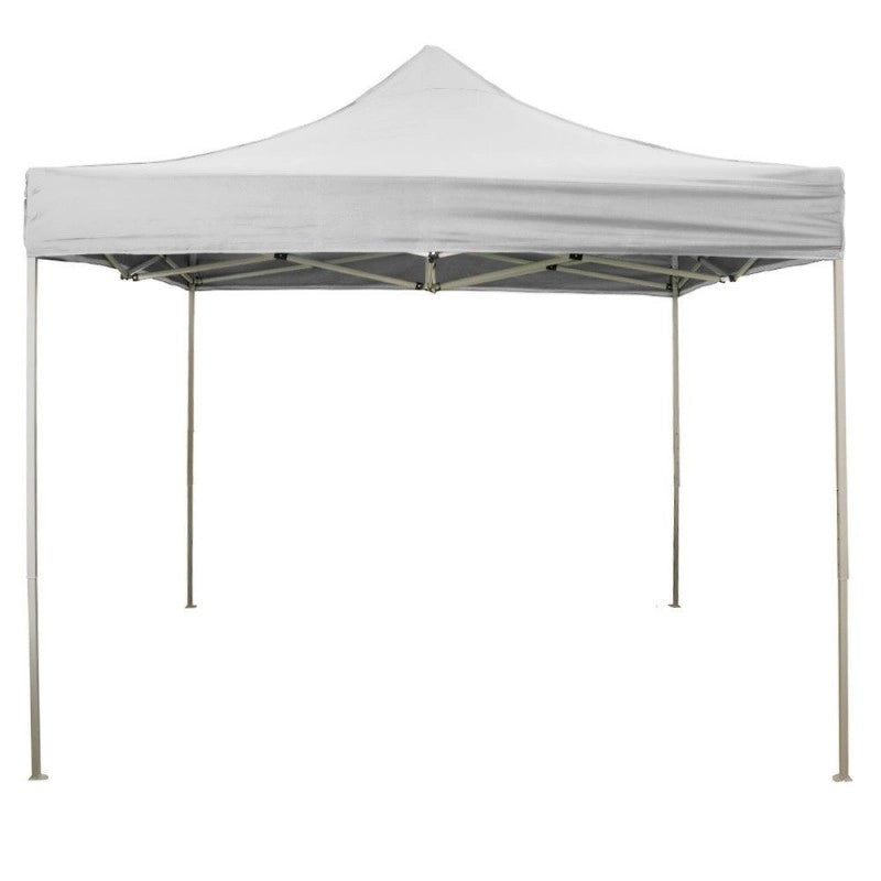 Gazebo Richiudibile Pieghevole 3 X 3 Bianco Ricoperto in Pvc Impermeabile