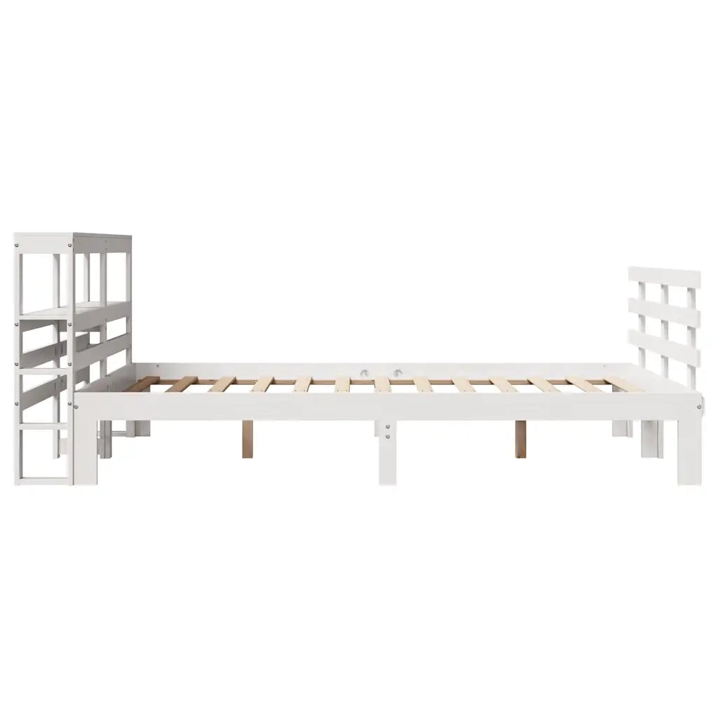 Giroletto con Testiera Bianco 120x190 cm Legno Massello di Pino