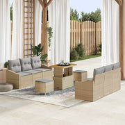 Set Divano da Giardino con cuscino 9 pcs Beige polyrattan 3362612