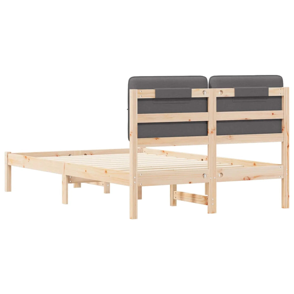 Letto con Testiera Rivestita Grigio scuro 120 x 190 cm 877995