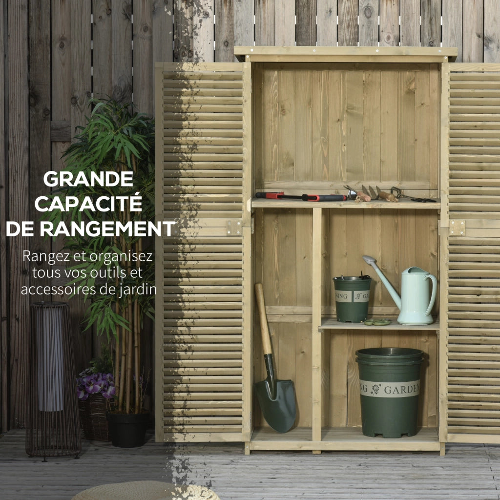 Ripostiglio da Giardino in Legno di Pino ¨C zephmum ¨C Grigio 87x47x160 cm