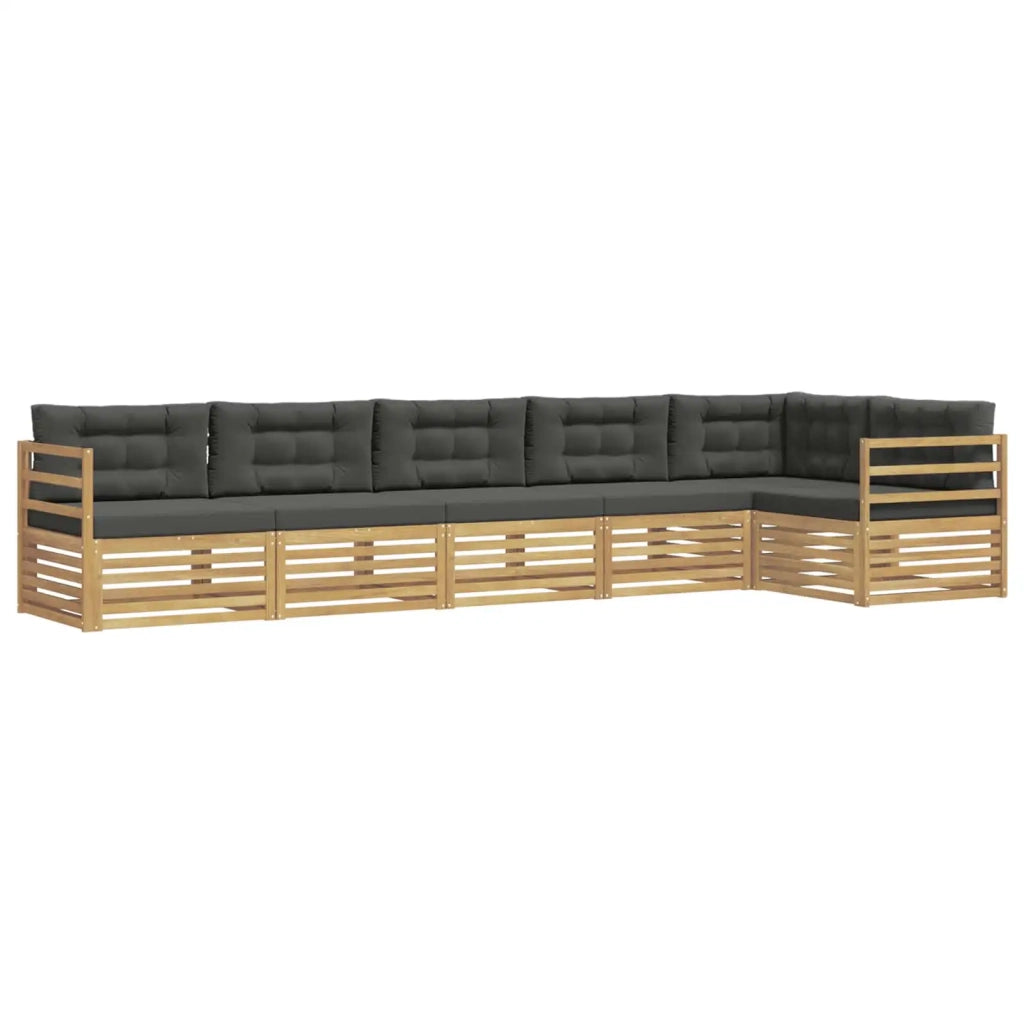 Set di divani da esterno 6 pz Bianco e Antracite Poliestere 3390547