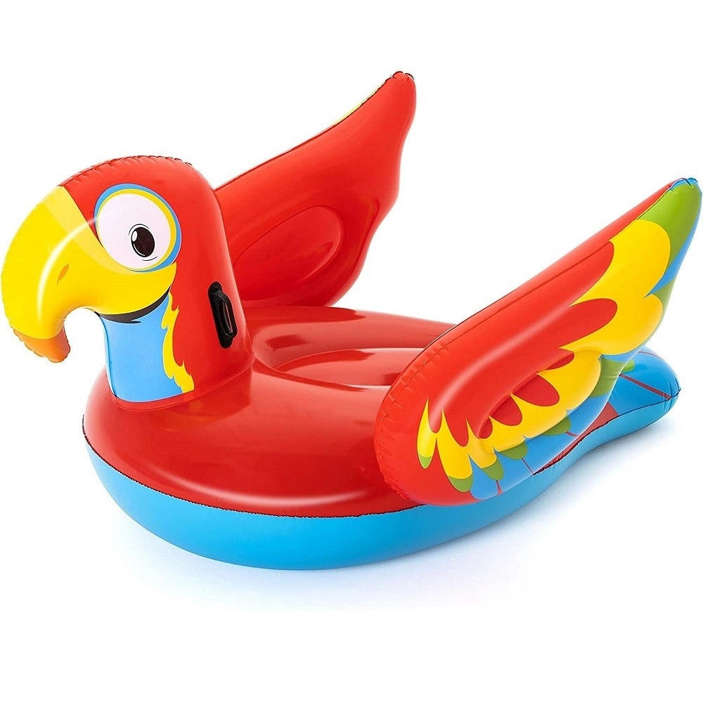 Trade Shop - Cavalcabile Gonfiabile Pappagallo 203x132 Cm Bambini Mare Animale Piscina 41127 -