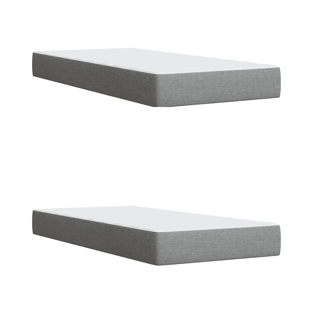 Giroletto a Molle con Materasso Grigio Chiaro 200x200cm Tessuto 3289468