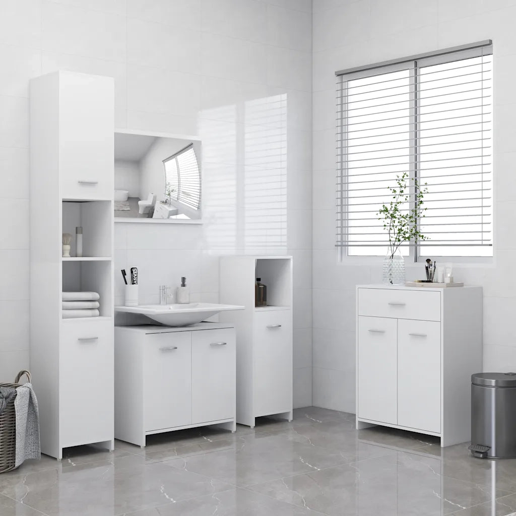 Armadio da Bagno | Mobile da Bagno Bianco 60x33x80 cm in Legno tecnico