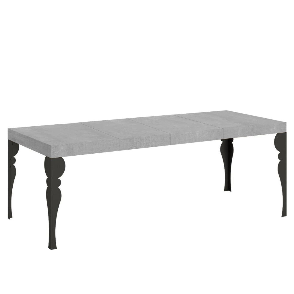 Tavolo allungabile 90x160/420 cm Paxor Premium cemento telaio Antracite