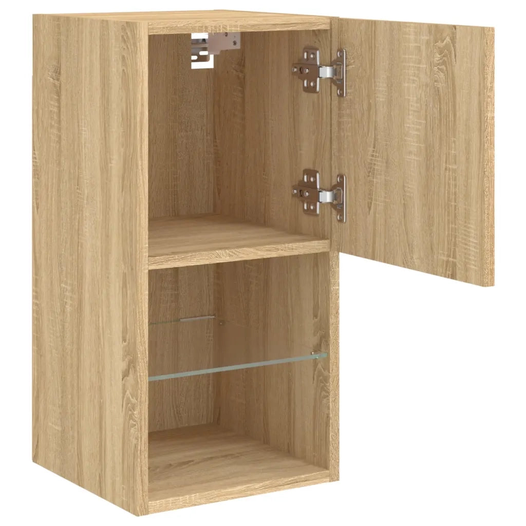 Mobili TV con Luci LED 2pz-Set di 2 Credenza per TV Rovere Sonoma 30,5x30x60 cm