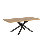 Tavolo Fisso 180x90 cm Vindral Rovere Scortecciato Gambe Antracite