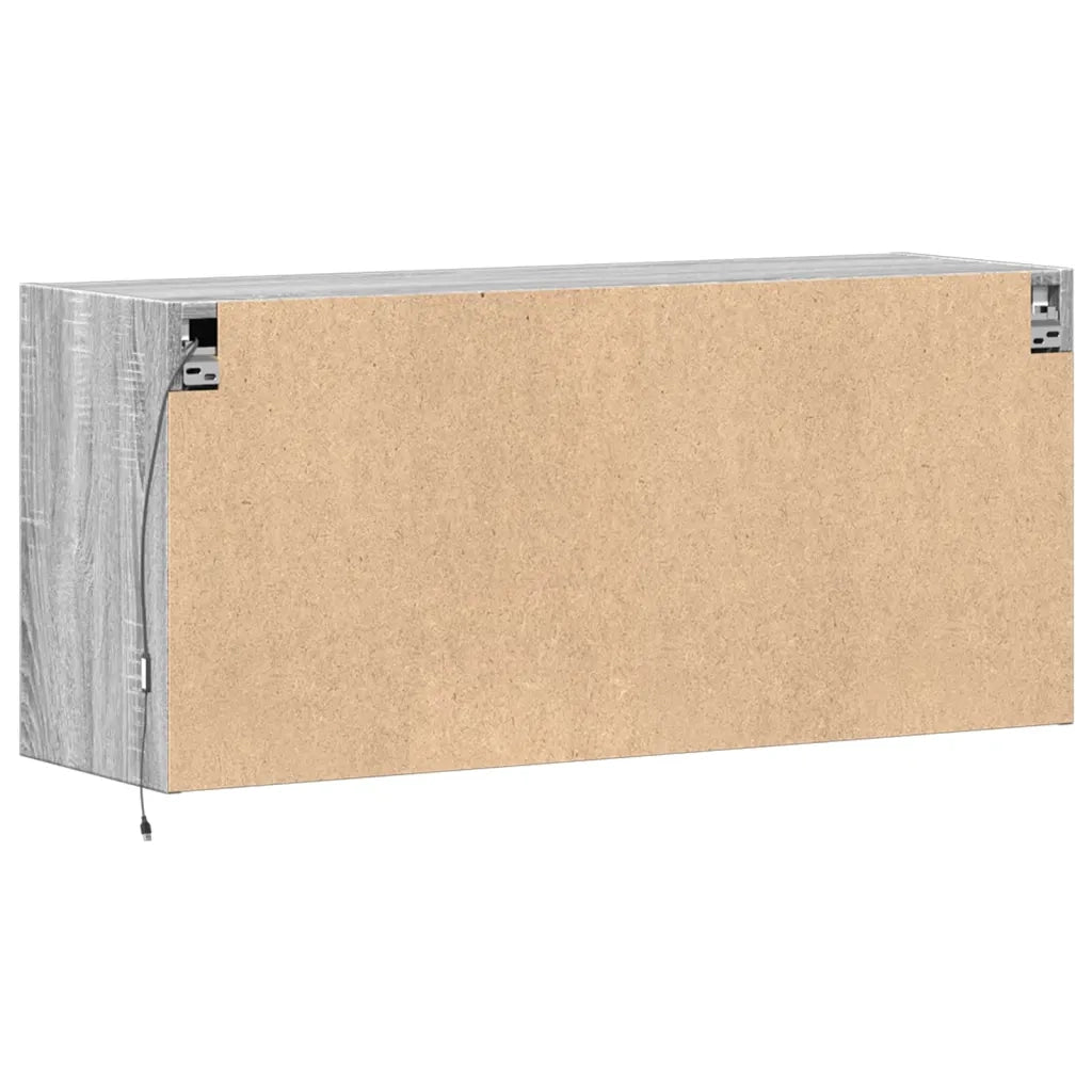 Mobile TV a Parete | Armadietto TV | Mobile Porta TV con Luci LED Grigio Sonoma 100x31x45 cm