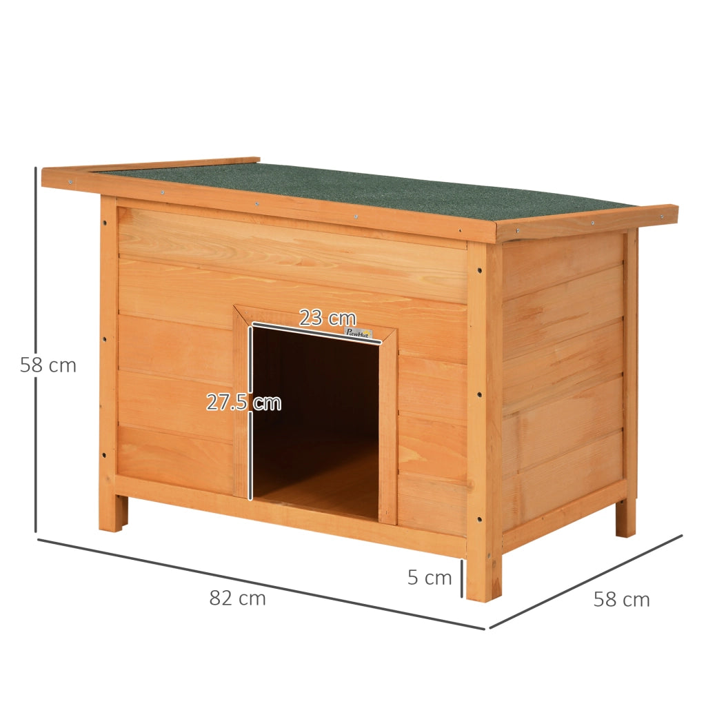 Cuccia per Cani Impermeabile da Esterno in Legno di Abete, 82 x 58 x 58cm