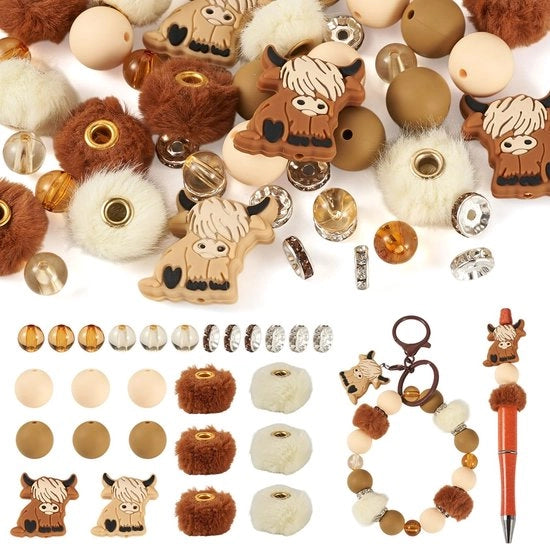 Accessori per gioielli in silicone - 44 pezzi - Spacer in silicone per gioielli - Faux pelliccia in forma di fiocchi - Accessori in silicone per gioielli - Gioielli fai da te - Artigianato DIY