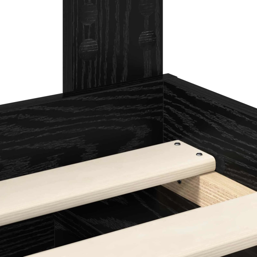 Struttura del letto con testiera Nero 90 x 190 cm Pino massello 3411793