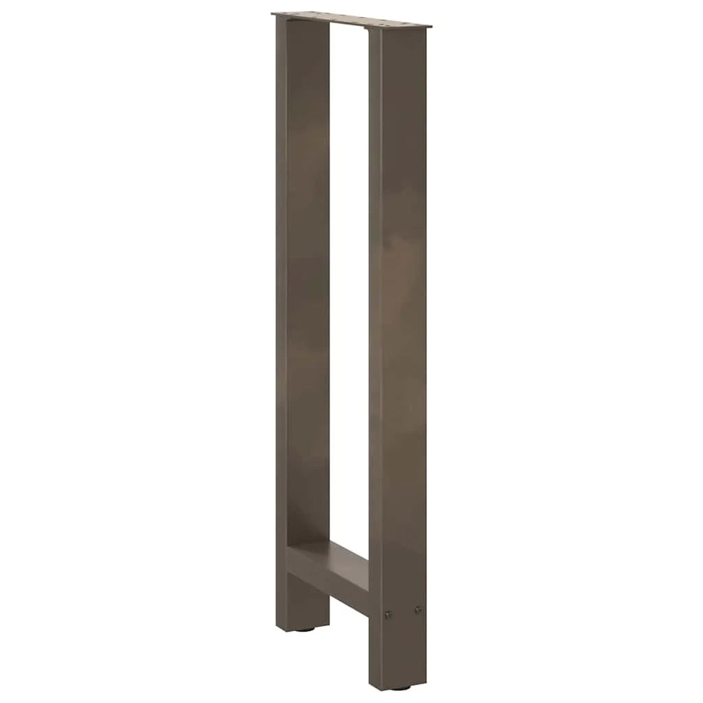 Set di 2 gambe per tavolo da bar regolabili dal design moderno in acciaio verniciato a polvere 50 x 100 cm acciaio naturale 02_0057583