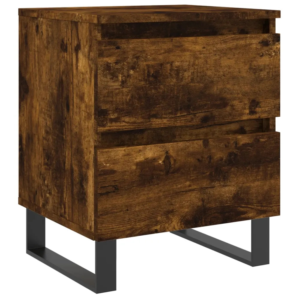 Comodino Rovere Fumo 40x35x50 cm in Legno Multistrato 826902