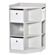 Scaffale angolare per bambini con 3 contenitori, per riporre i giocattoli di bambini dai 3 ai 12 anni, grigio, 57,4 x 57,4 x 94 cm